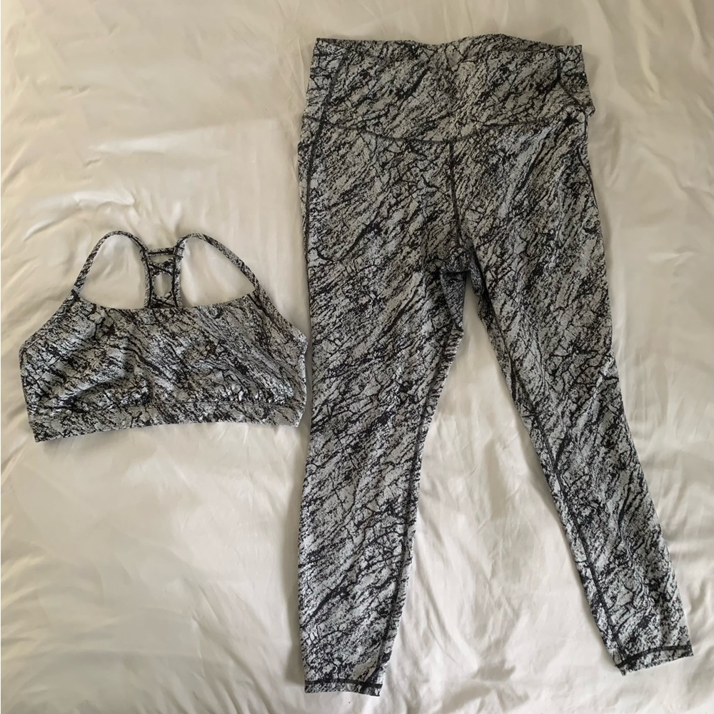 All in Motion Black and White Activewear Set